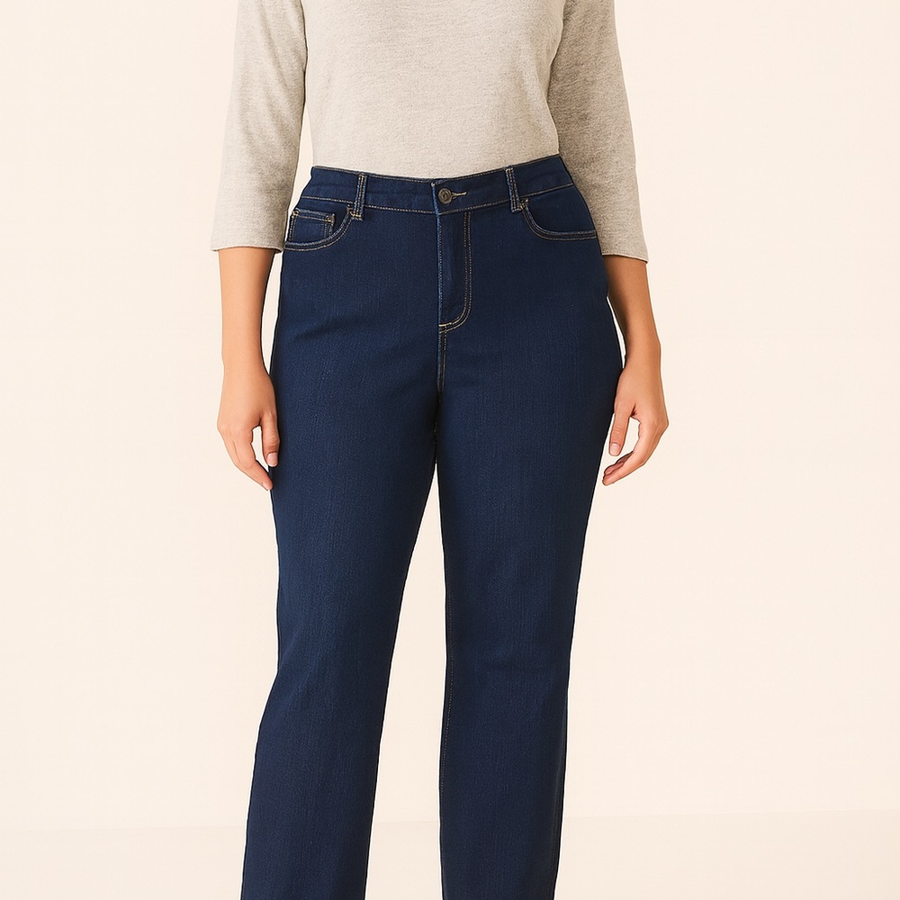 The Limited Denim Simply Straight 18R Blue Jeans | Mid-Rise Straight-Leg Denim